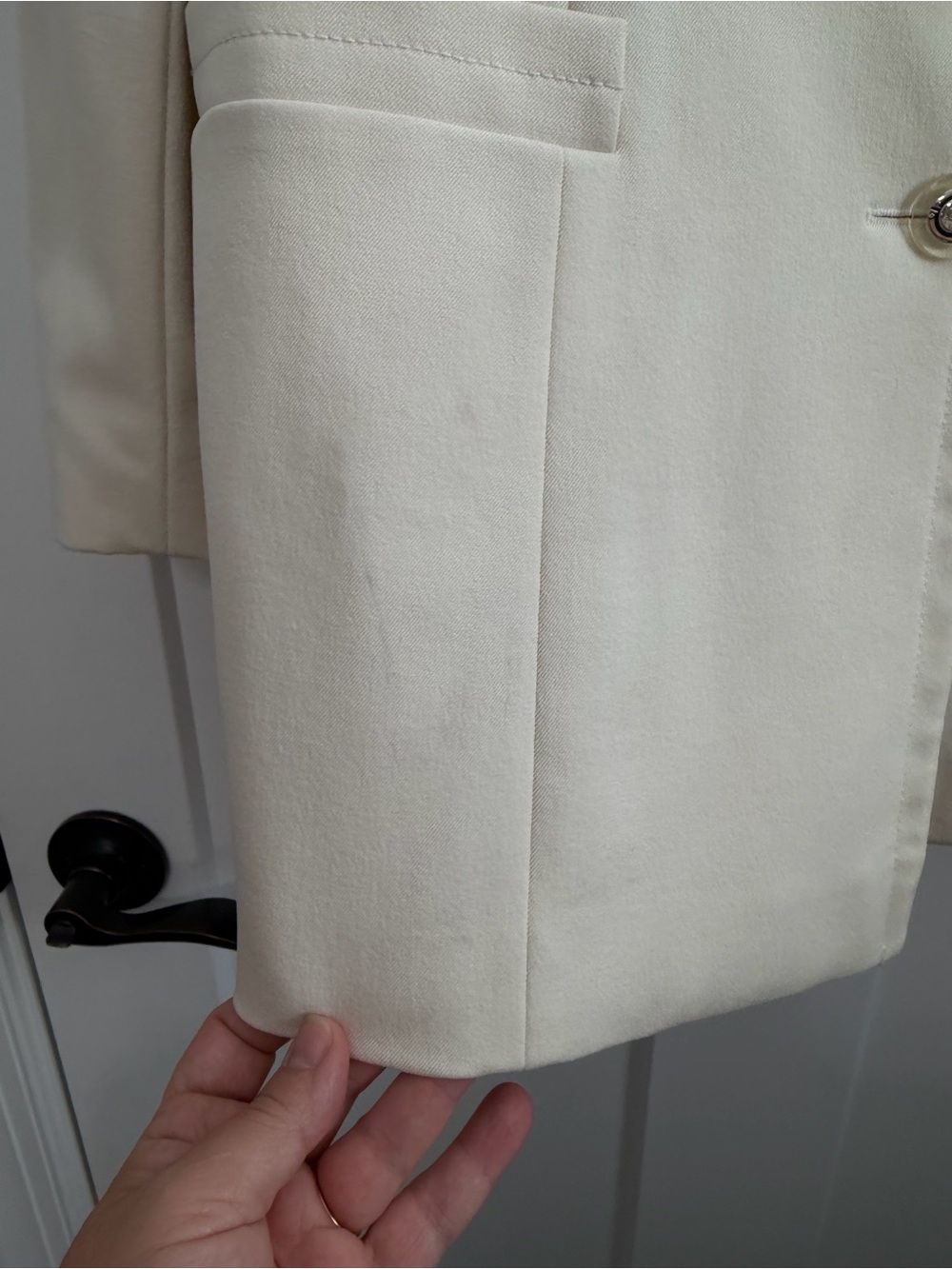Vintage Escada Margaretha Ley Ivory Equestrian Horsebit Longline Blazer 40 - Picture 7 of 13
